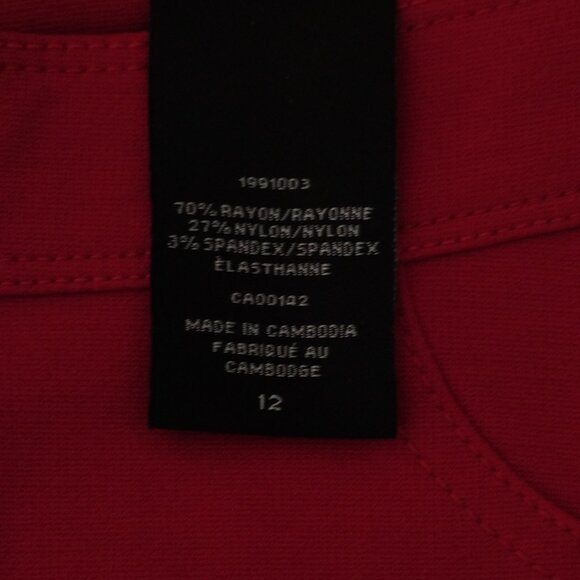 Nygard Red Capris Size L Pull On New - Picture 3 of 4